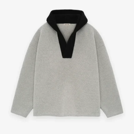 Essentials Merino Boucle Polo Grey Hoodie