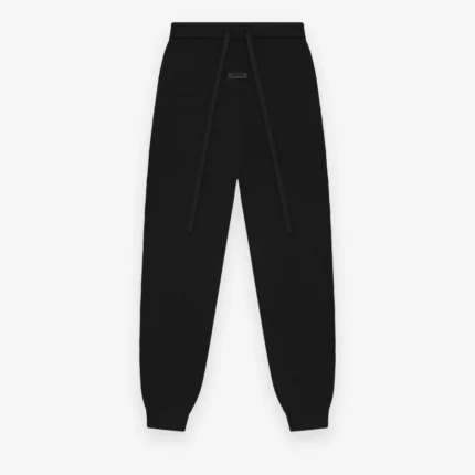 Essentials Womens Waffles Fitted Black Sweatpants